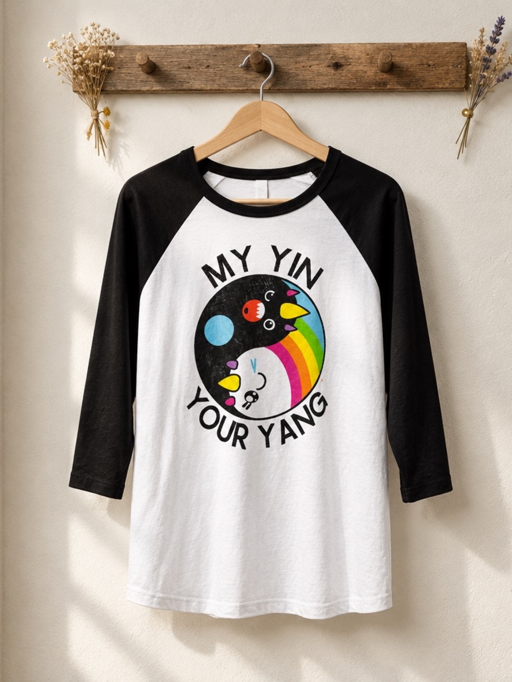 NWT SoSoHappy x Iron Fist White Raglan Graphic Tee My Yin Your Yang - Size XL - Picture 5 of 11